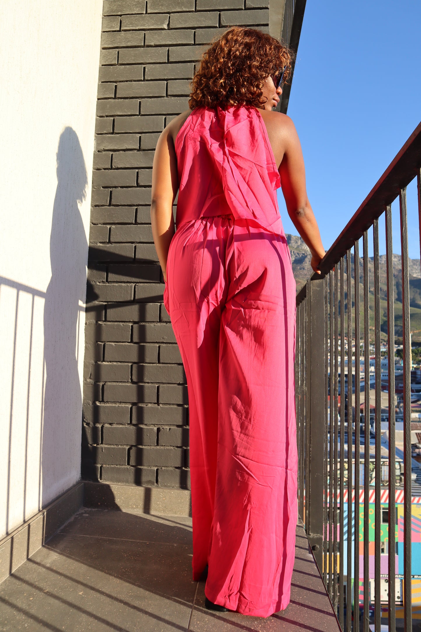 Bold Hot Pink Wide Leg Two-piece Set